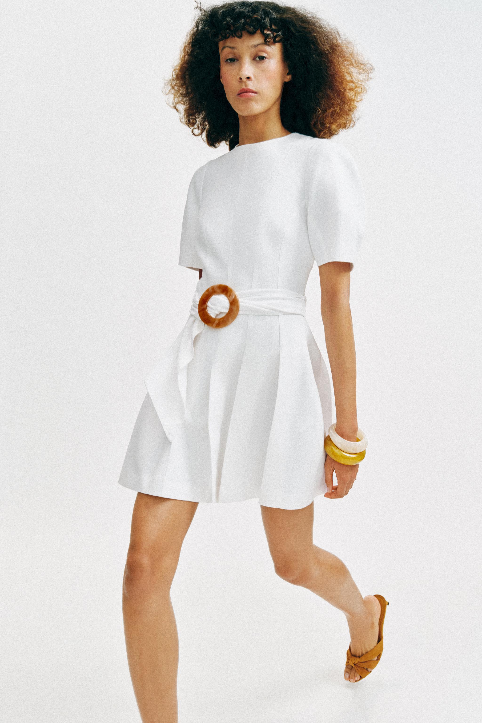 BELTED MINI DRESS